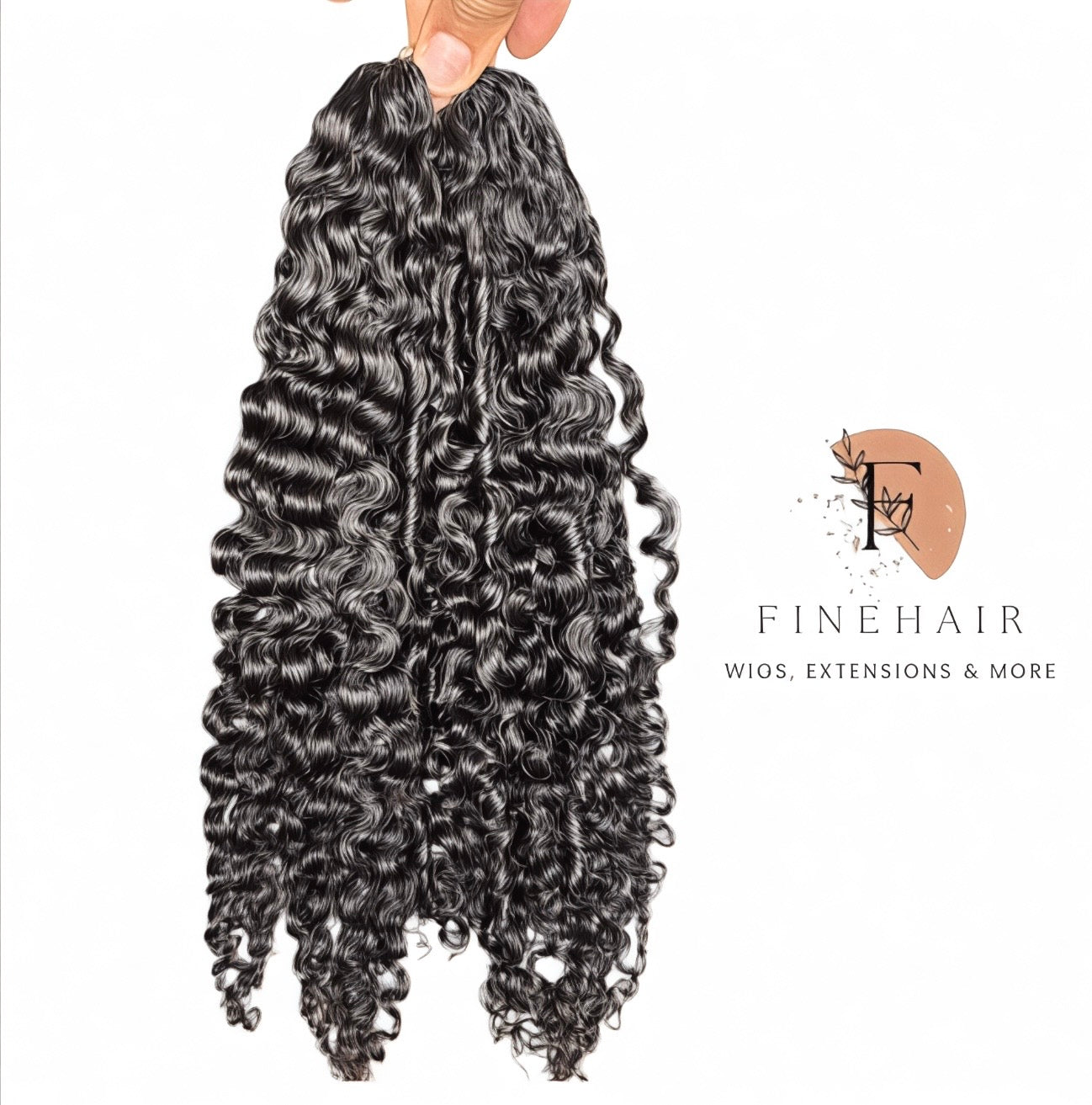 18" Miracle Knots Crochet Tight Curly %100 Human Hair (Black) - 60grams per bundle - 50 Strands