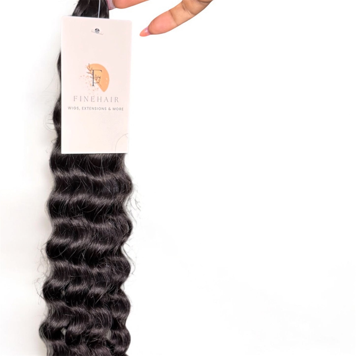 18" Double Drawn | Black Deep Wave Bulk %100 Human Hair - 100grams per bundle