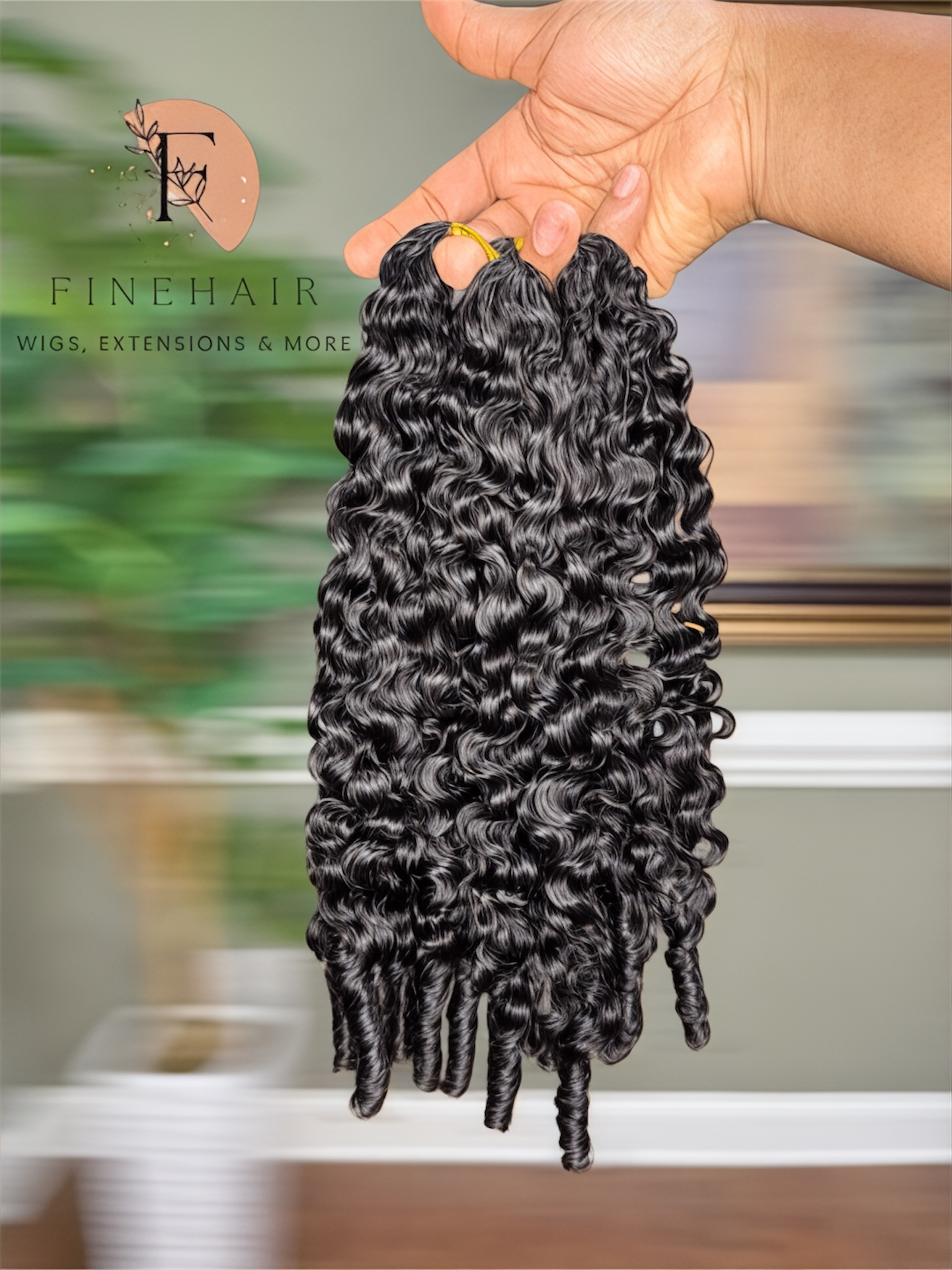 18" Miracle Knots Crochet Burmese Curly %100 Human Hair (Black) - 60grams per bundle - 50 Strands