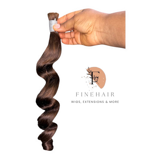24" Double Drawn | Bouncy Loose Wave %100 Human Braiding Hair –– (#4)