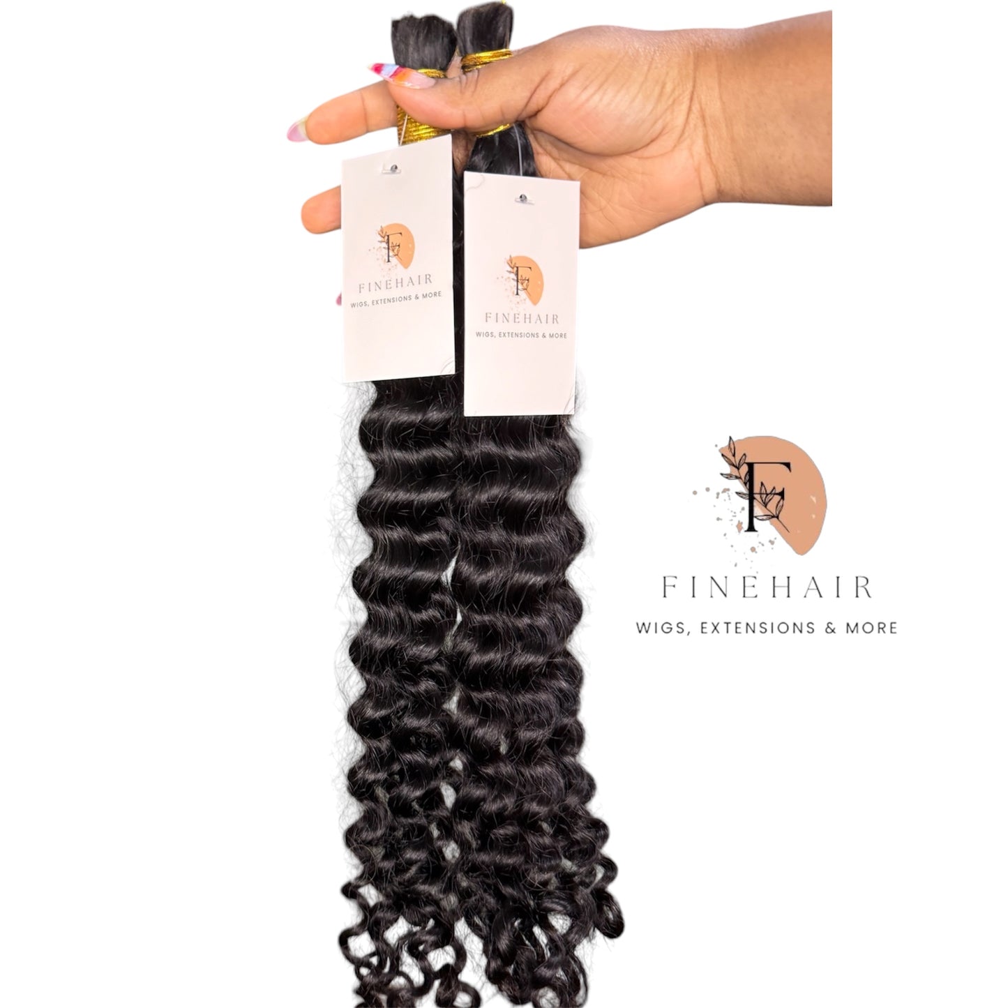 18" Double Drawn | Black Deep Wave Bulk  %100 Human Hair - 100grams per bundle