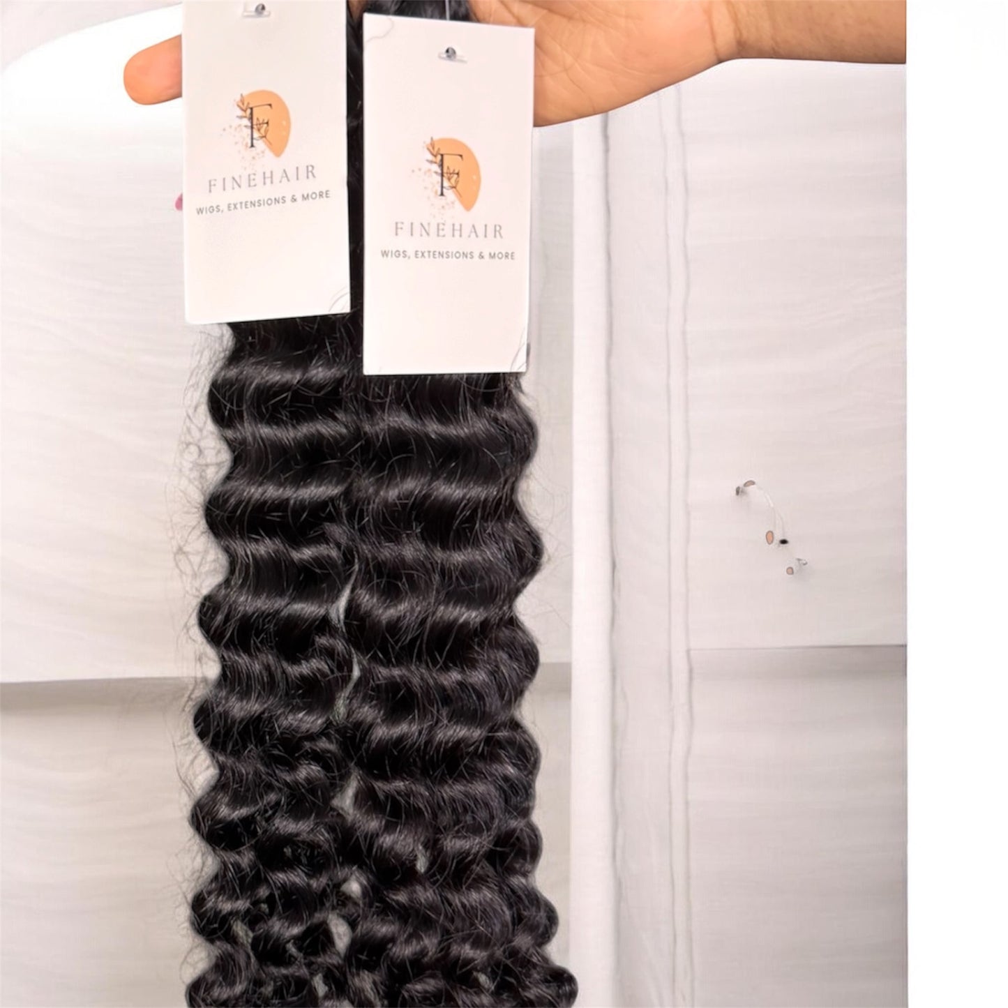 18" Double Drawn | Black Deep Wave Bulk  %100 Human Hair - 100grams per bundle