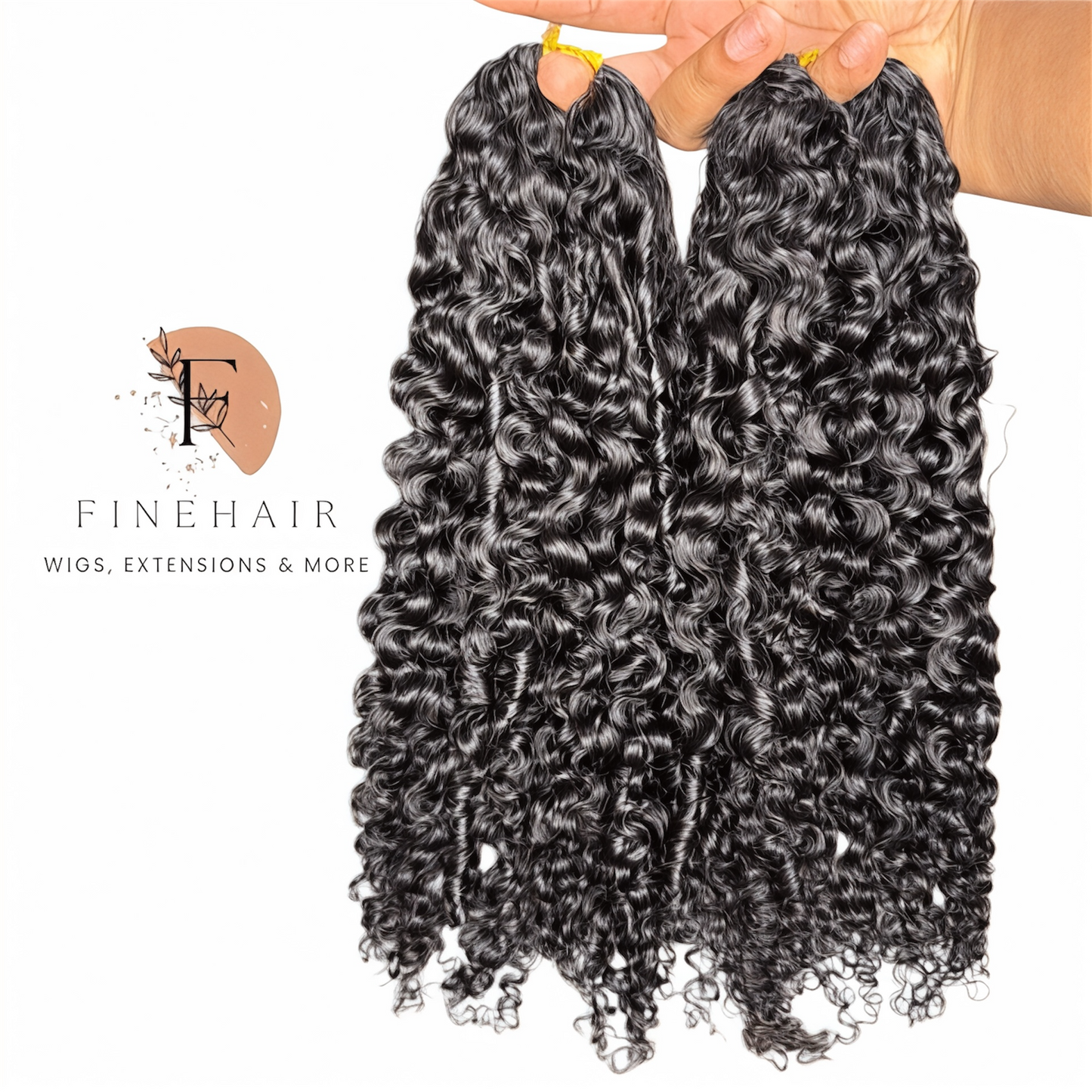 18" Miracle Knots Crochet Tight Curly  %100 Human Hair (Black) - 60grams per bundle - 50 Strands