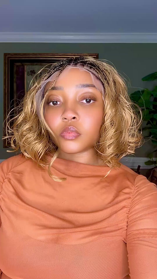 #27 Honey Blonde Boho Bob Wig | 13 x 6 HD Lace Frontal